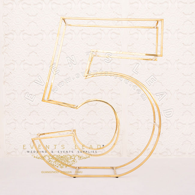Thumbnail: Customizable Numbers Stainless Steel Hot Sale Gold Flower Stand