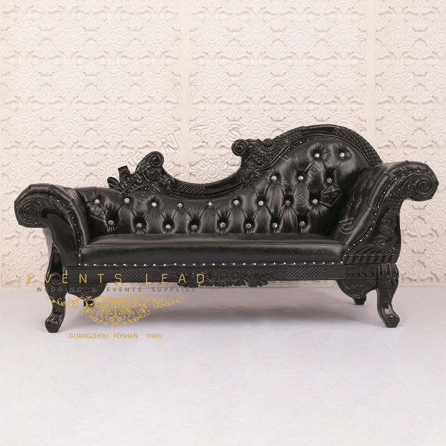 Thumbnail: Elegant Black New Wedding Furniture King Throne Love Seat Sofa Chair Wood