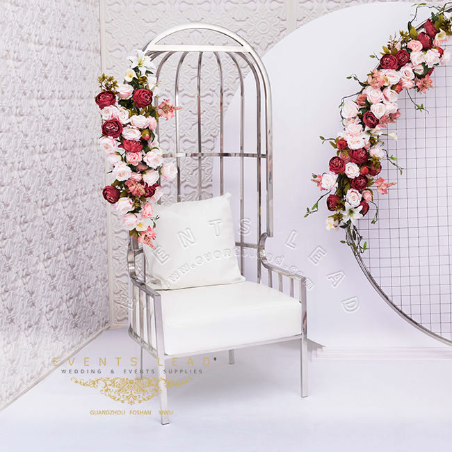Exquisite Silver Stainless Steel Hot Recommend BIRD CAGE Luxury Throne Chairs