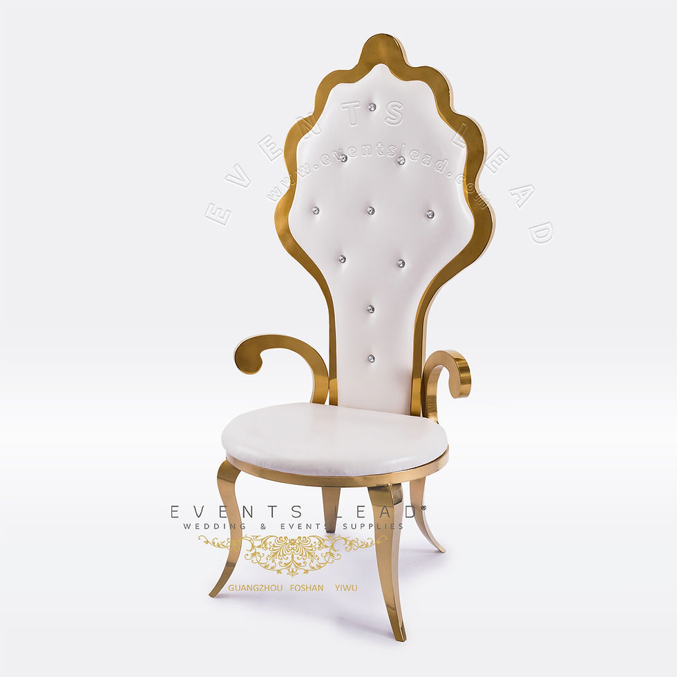 Thumbnail: Luxury Elegant Wedding Event Furniture Golden Stainless Steel APHRODITE Throne C