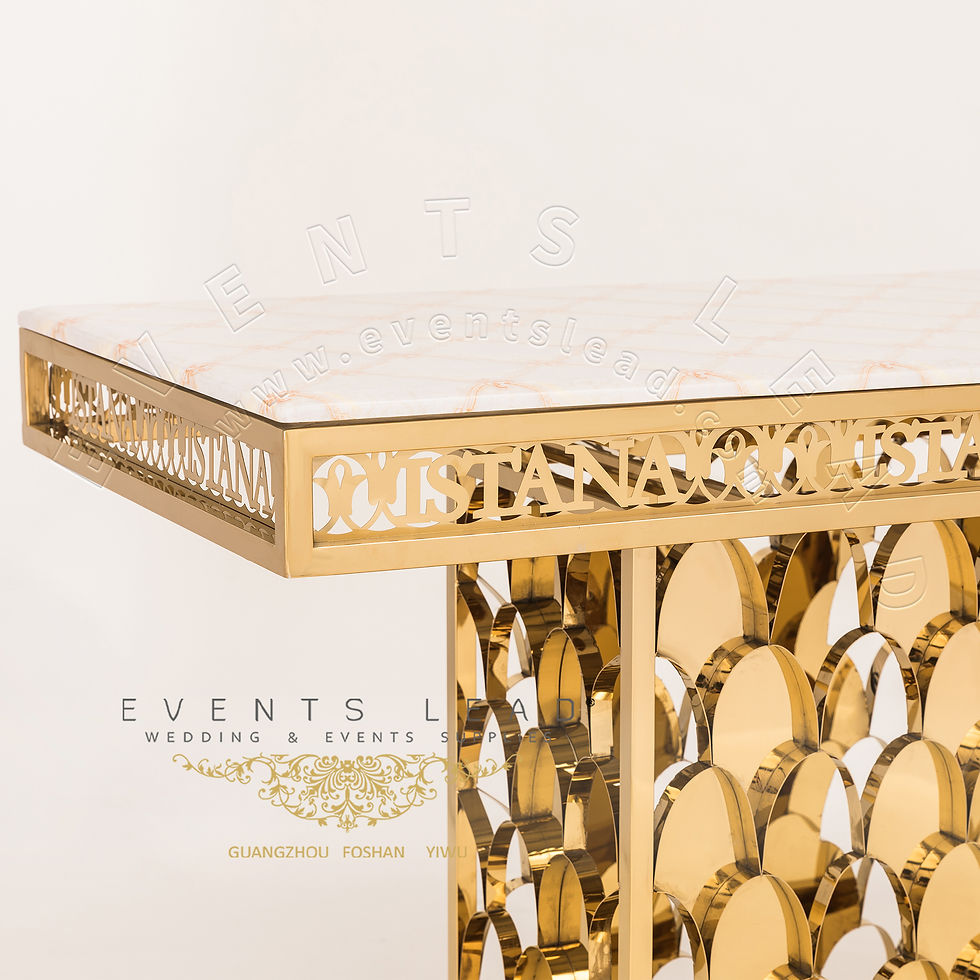 Thumbnail: Hot Sale Newest Design Luxury Stainless Steel SQUAMA Wedding Table