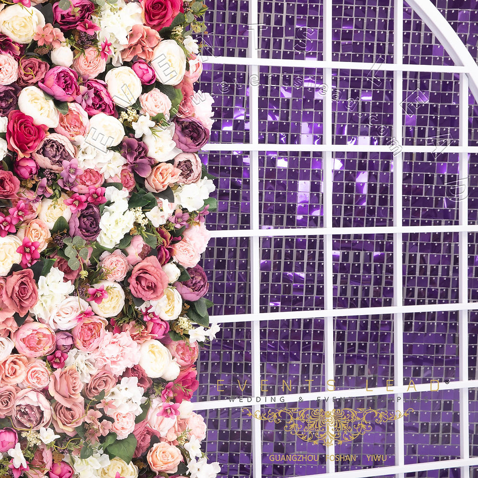 Thumbnail: Elegant And Pure White Stainless Steel Latest Design Wedding Flower Wall