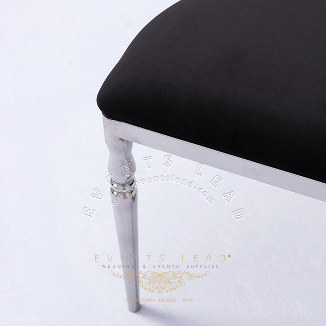Thumbnail: Silver Frame Black Velvet Wedding And Events Furniture Dining Chiar Luxury