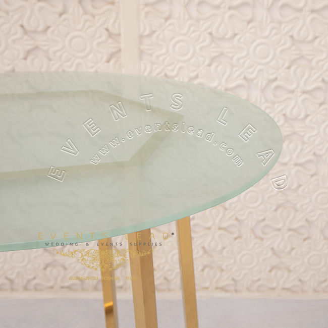 Thumbnail: Golden Luxury Hexagon Wedding Bar Cocktail Table Gold Stainless Steel