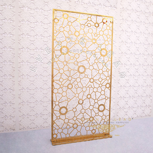 Thumbnail: Stainless Steel Gold Wedding Flower Backdrop With Bubble Pattern
