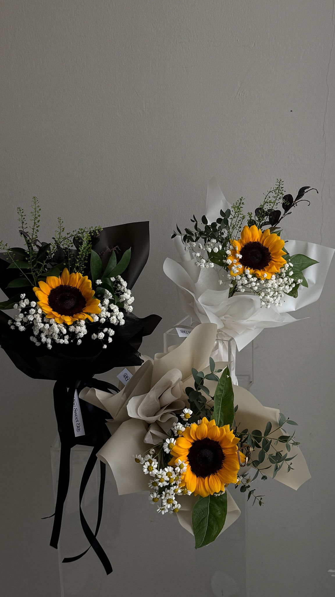 Single sun flower bouquet 