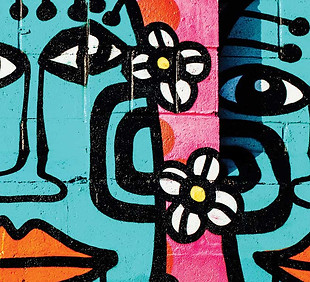 People and Flower Graffiti