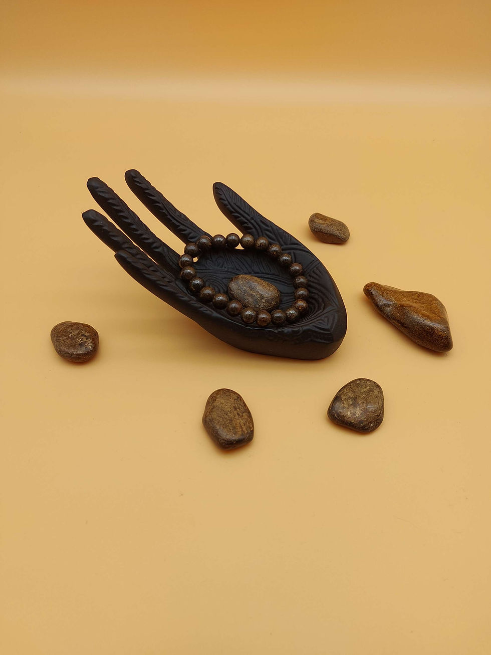 Miniaturbild: Bronzit Armband 8mm 19 cm Länge 