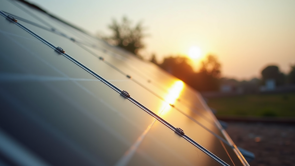 Close-up view of Utsav Bhavan's solar panels on the roof