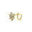 Thumbnail: Solid 14K Yellow Gold Flower U-Hook CZ Nose Stud