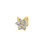 Thumbnail: Solid 14K Yellow Gold Flower U-Hook CZ Nose Stud