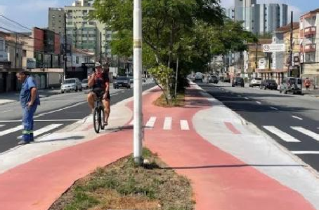 CICLOVIA DA AVENIDA AFONSO PENA, EM SANTOS, É REVITALIZADA