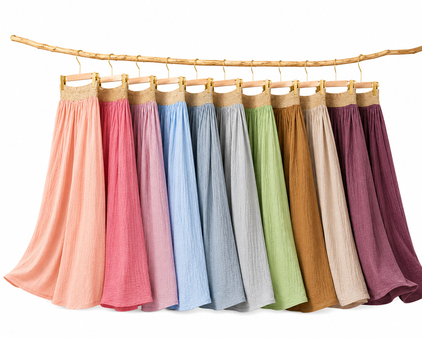 Jupe longe double gaze de coton
