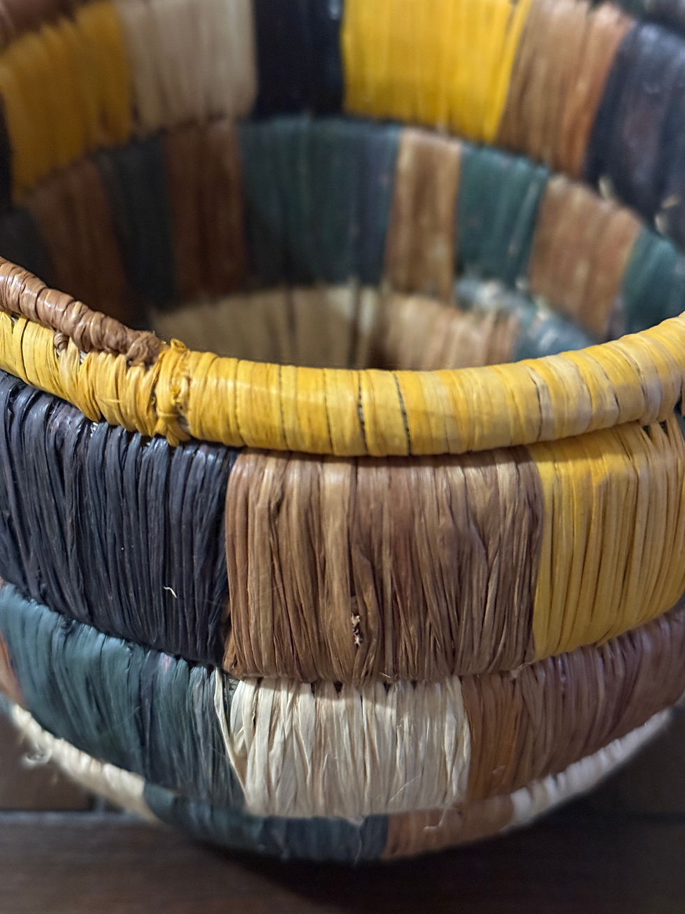 Thumbnail: Vibrant Earth Patchwork Basket