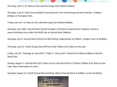 Sacred Heart and St. Mary on the Lake Summer Events