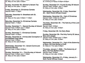 Advent & Christmas Schedule