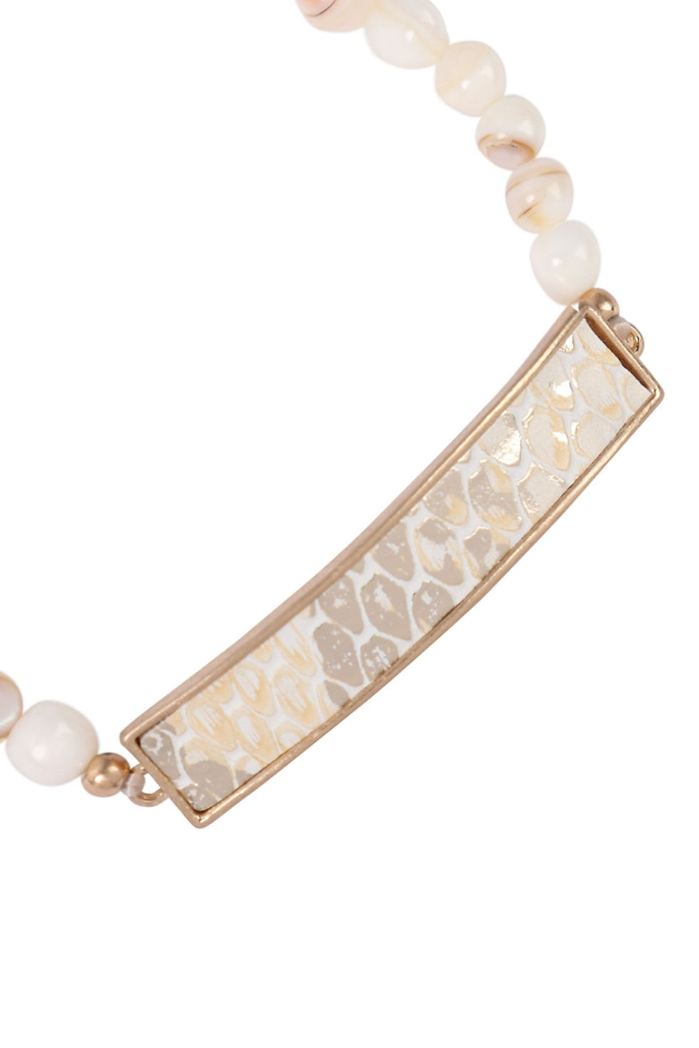 Thumbnail: Animal Print Bar With Beaded Stone Bracelet