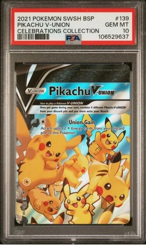 Pikachu V Union Celebrations Collection Consecutive PSA 10