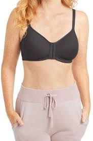 Amoena Mara Non-wired Front Closure Padded Mastectomy Bra - Dark Grey 44742