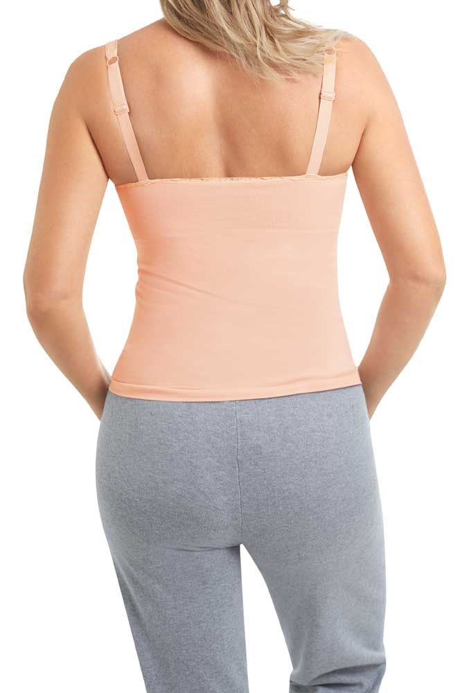Thumbnail: Amoena Kitty Seamless Cotton Mastectomy Top - Rose Nude 44736