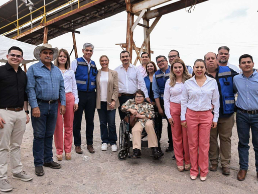 La Gobernadora realiza una visita a la planta de tratamiento de agua Mina la Prieta en Parral.