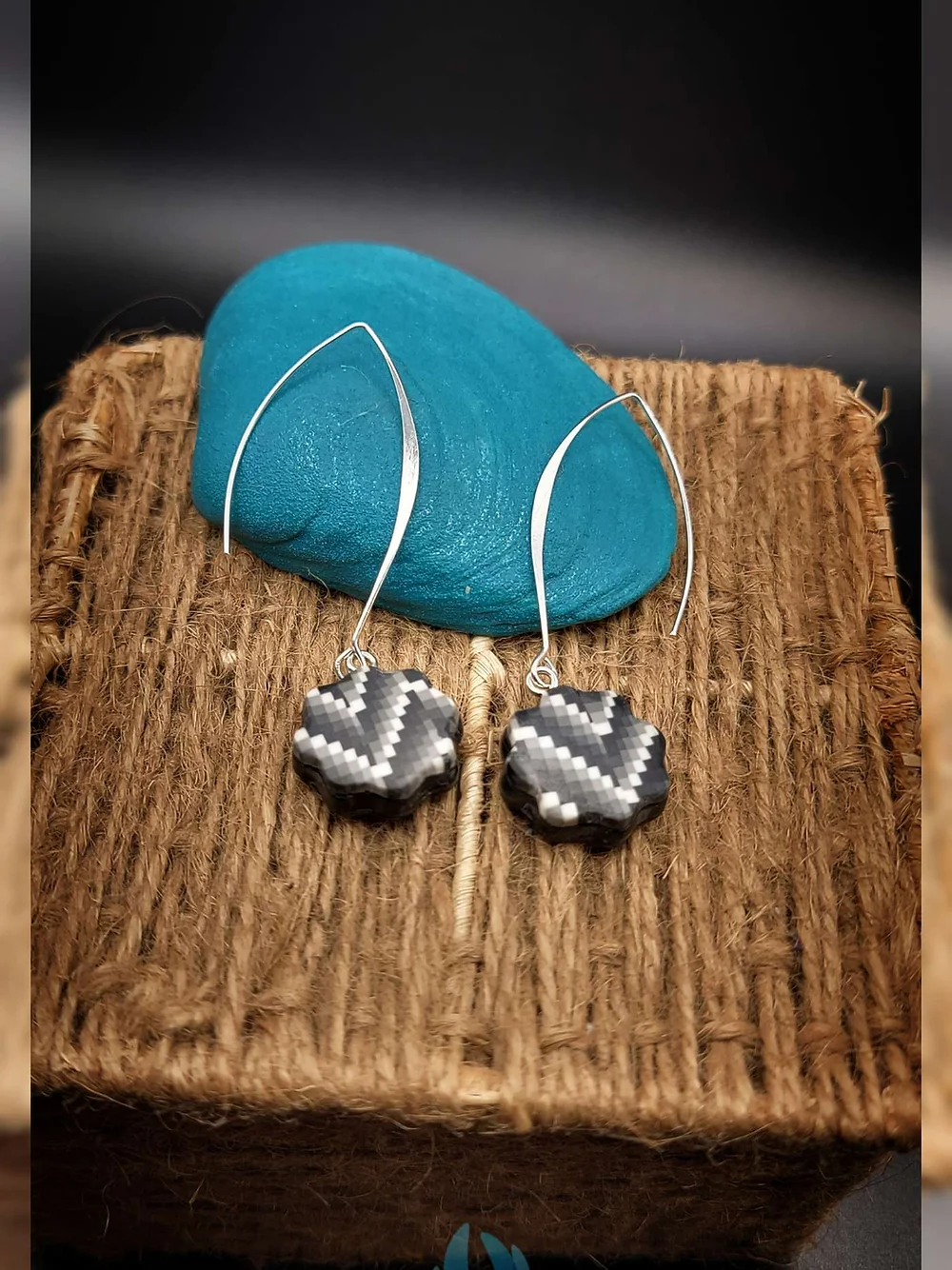 Handmade earrings "Monochrome Dangling Earrings"