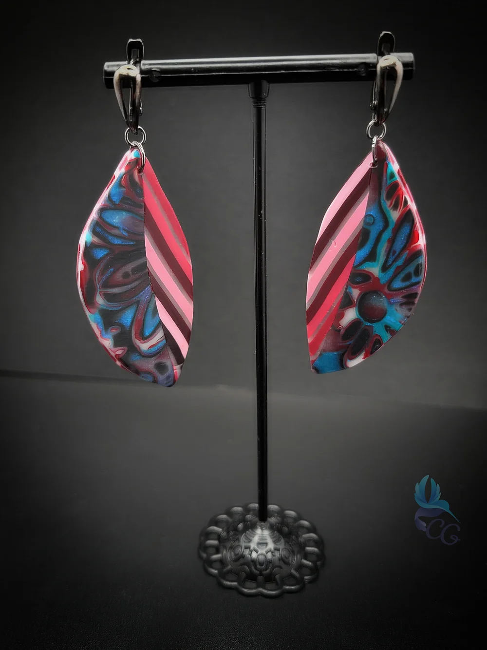 Handmade earrings "Striped Colorful"