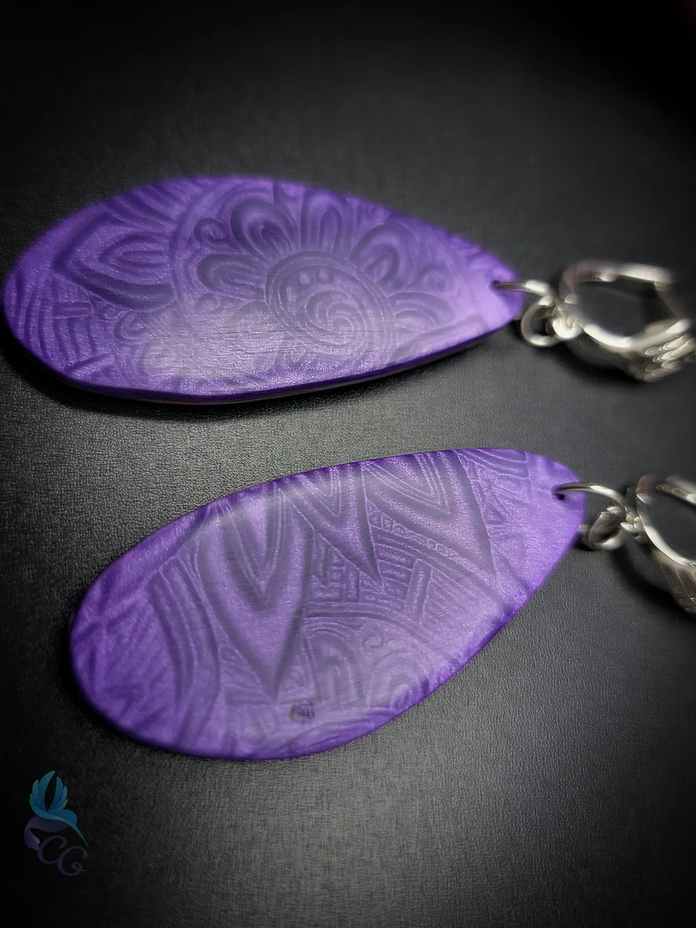 Handmade earrings "Purple Metallic"