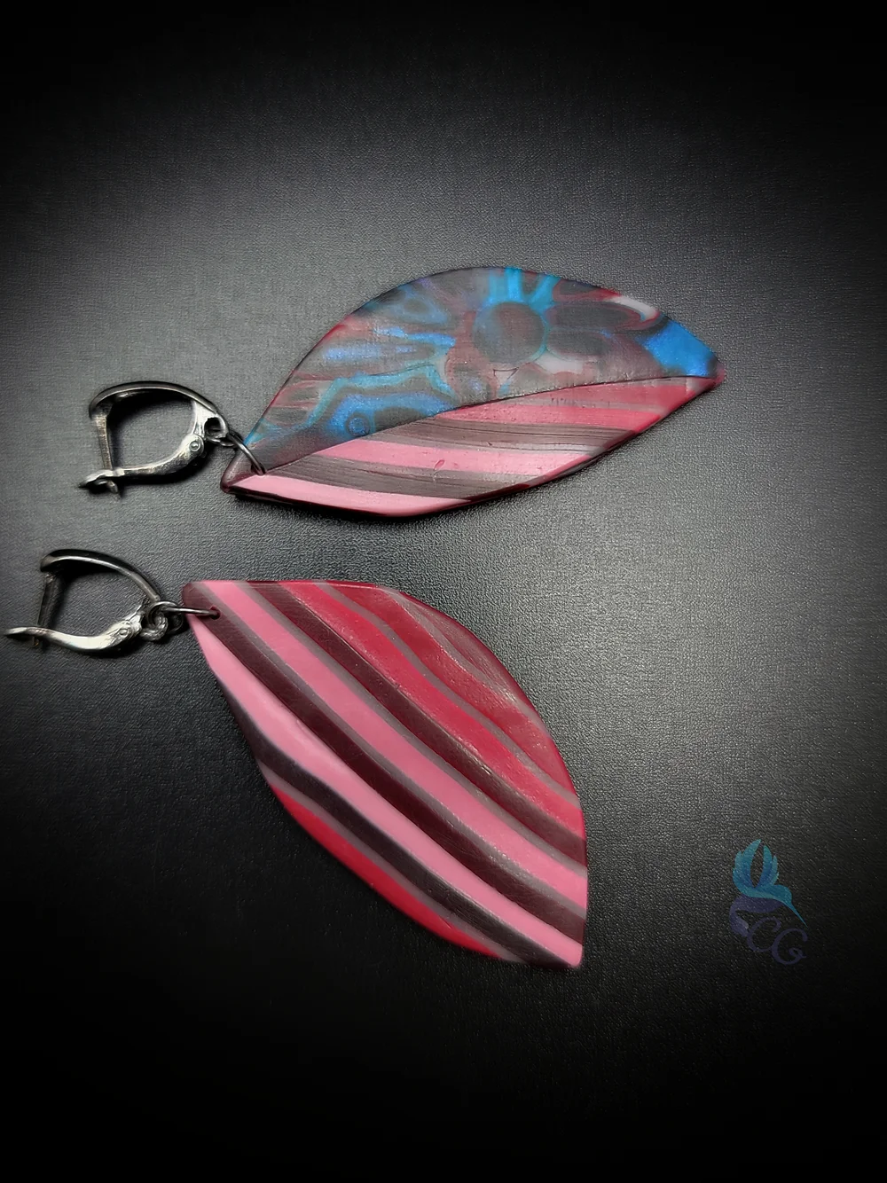 Handmade earrings "Striped Colorful"