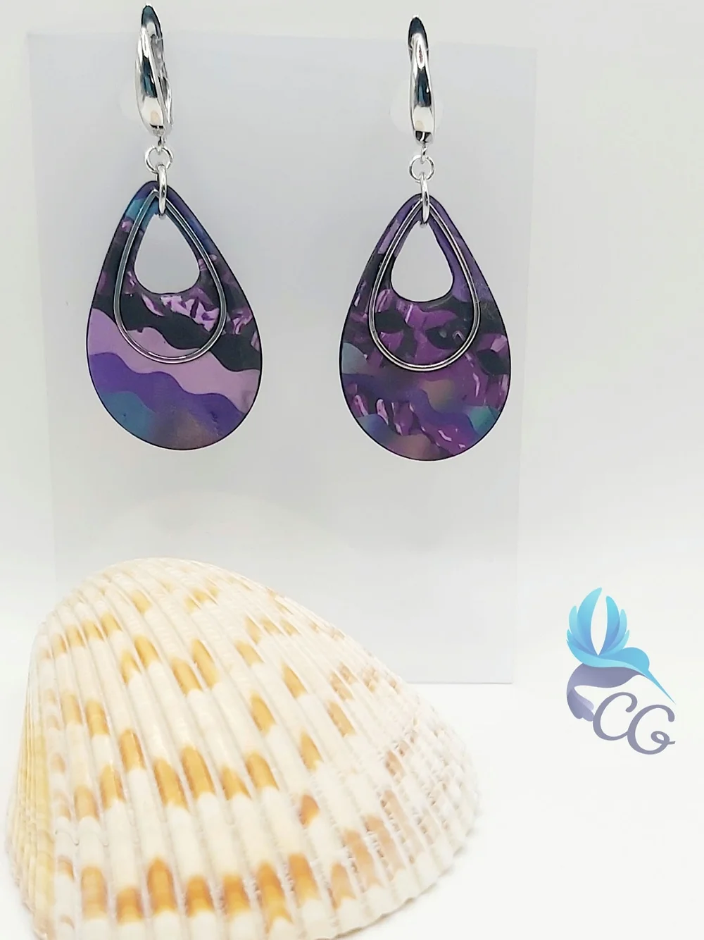 Handmade earrings "Purple waves"