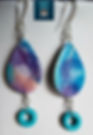 Handmade drop earrings with batik effect