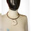 Thumbnail: Necklace striped choker. Polymer clay pendant on leather choker cord. Lightweight.