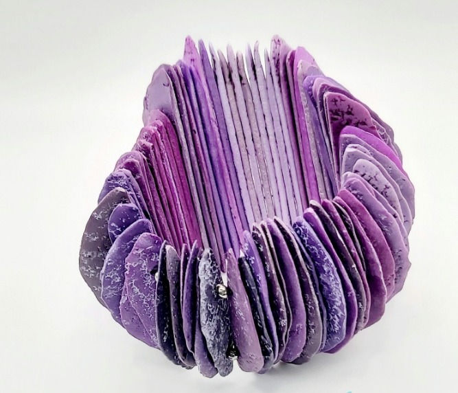 Thumbnail: Rose petals jewelry set. This stunning jewelry set is made of polymer clay. Stretch bracelet and matching choker necklace wit