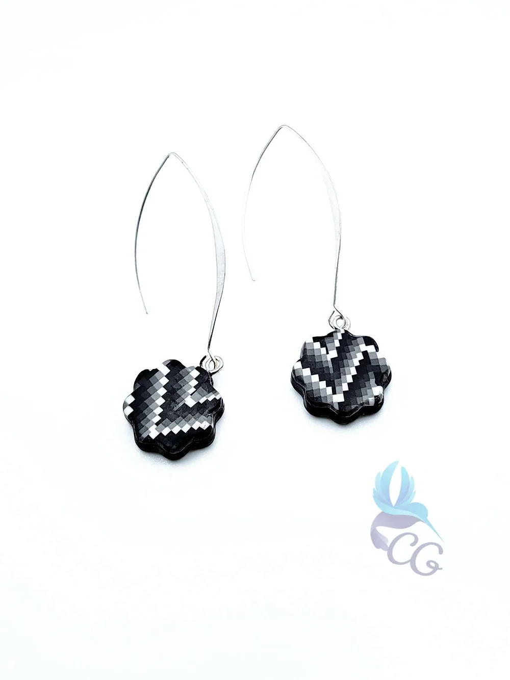 Handmade earrings "Monochrome Dangling Earrings"