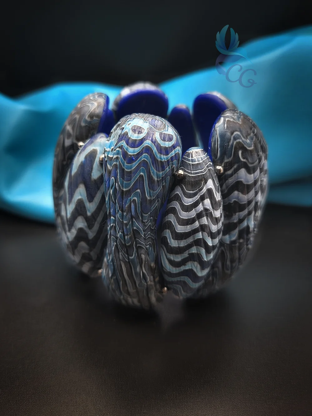 "Blue Waves" Stretch Bracelet