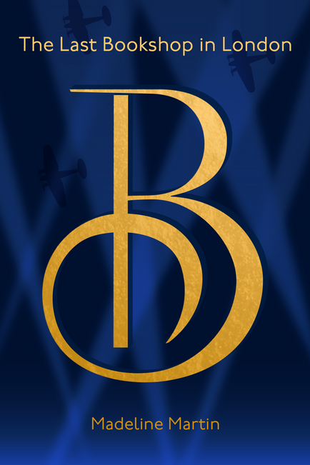 Blue and gold book cover re-design for The Last Bookshop in London. 