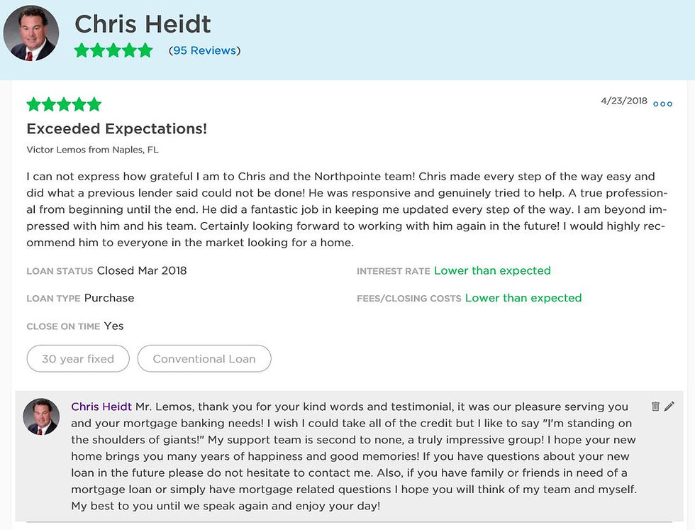 Did what a previous lender said he could not do!