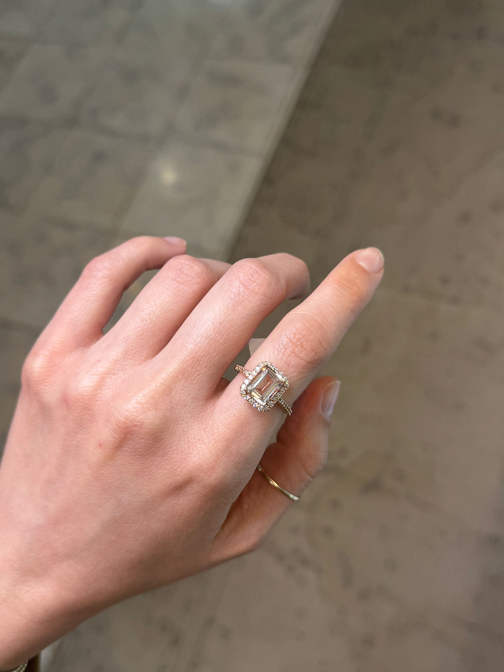 Miniatura: Anillo Isabela (Agumarina, Morganita o Ametrino con Diamantes)