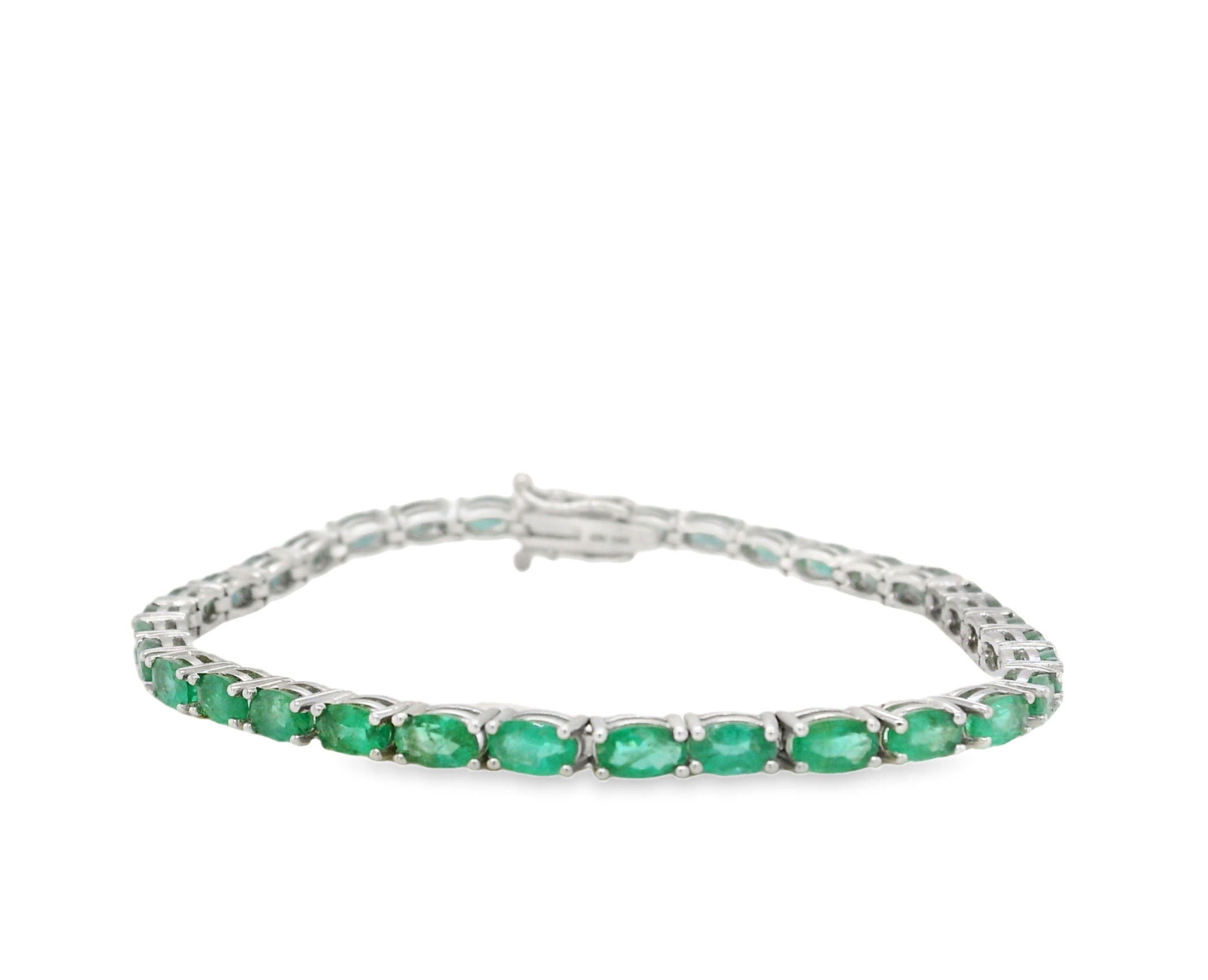 Pulsera Tennis de Esmeraldas Oval East West