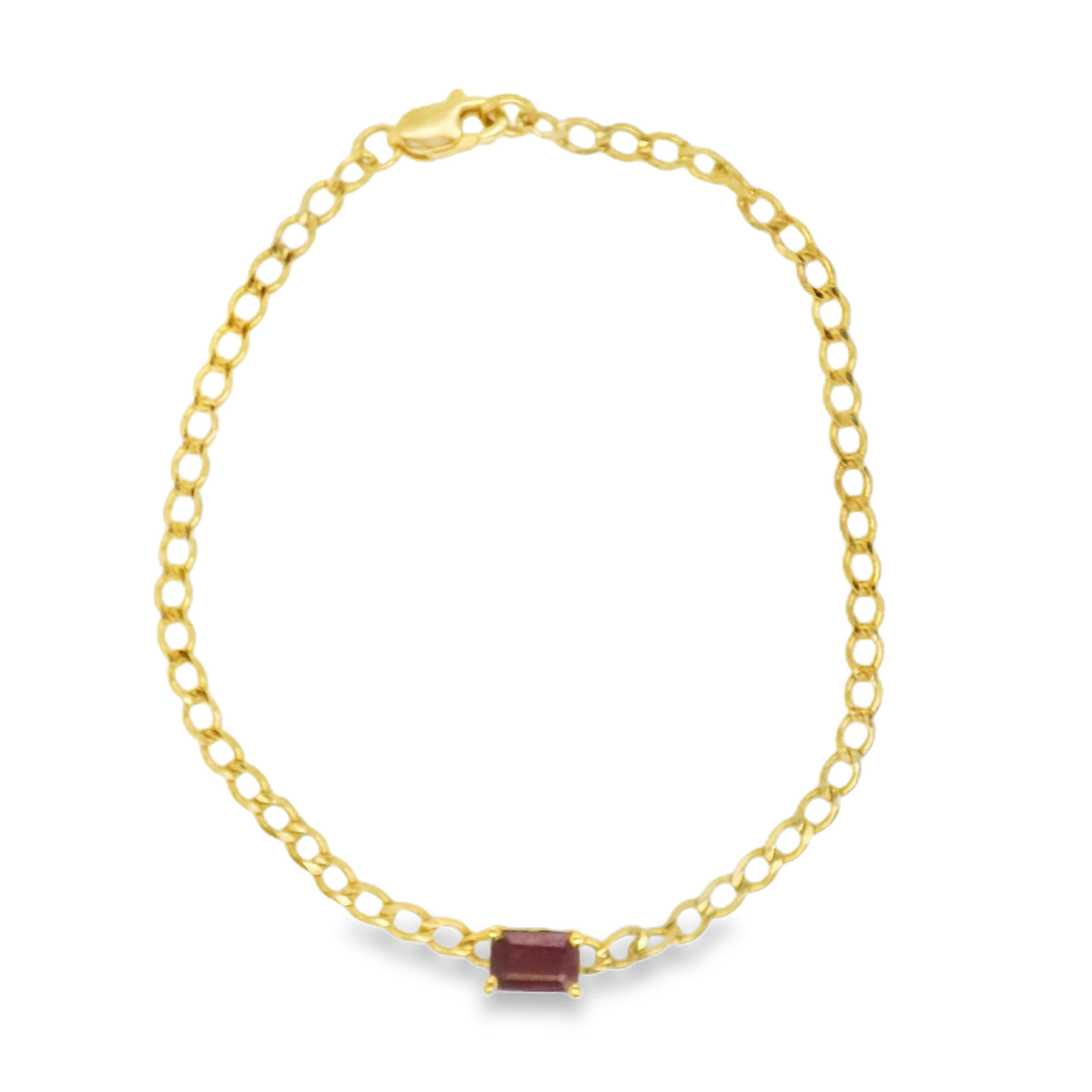 Pulsera Cubana con Rubí, Esmeralda o Zafiro