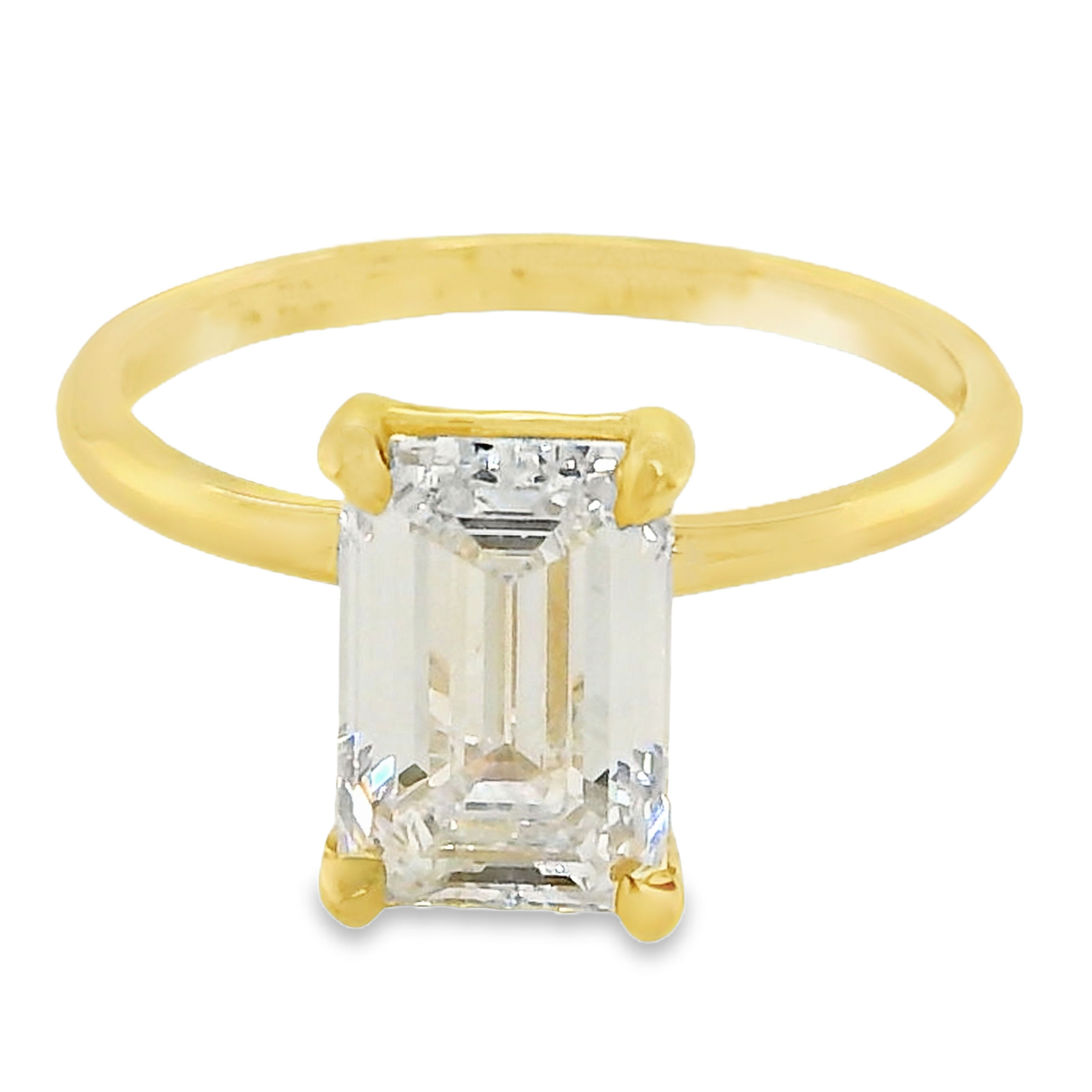 Anillo Solitario de Diamante Corte Esmeralda 2.00 ct Lab Grown