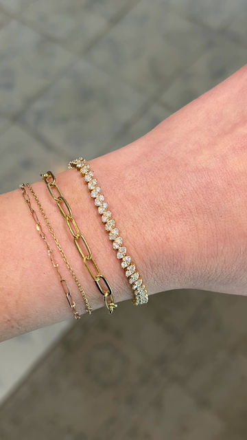 Miniatura: Pulsera Tennis de Diamantes Marquise Montadura Ilusión 