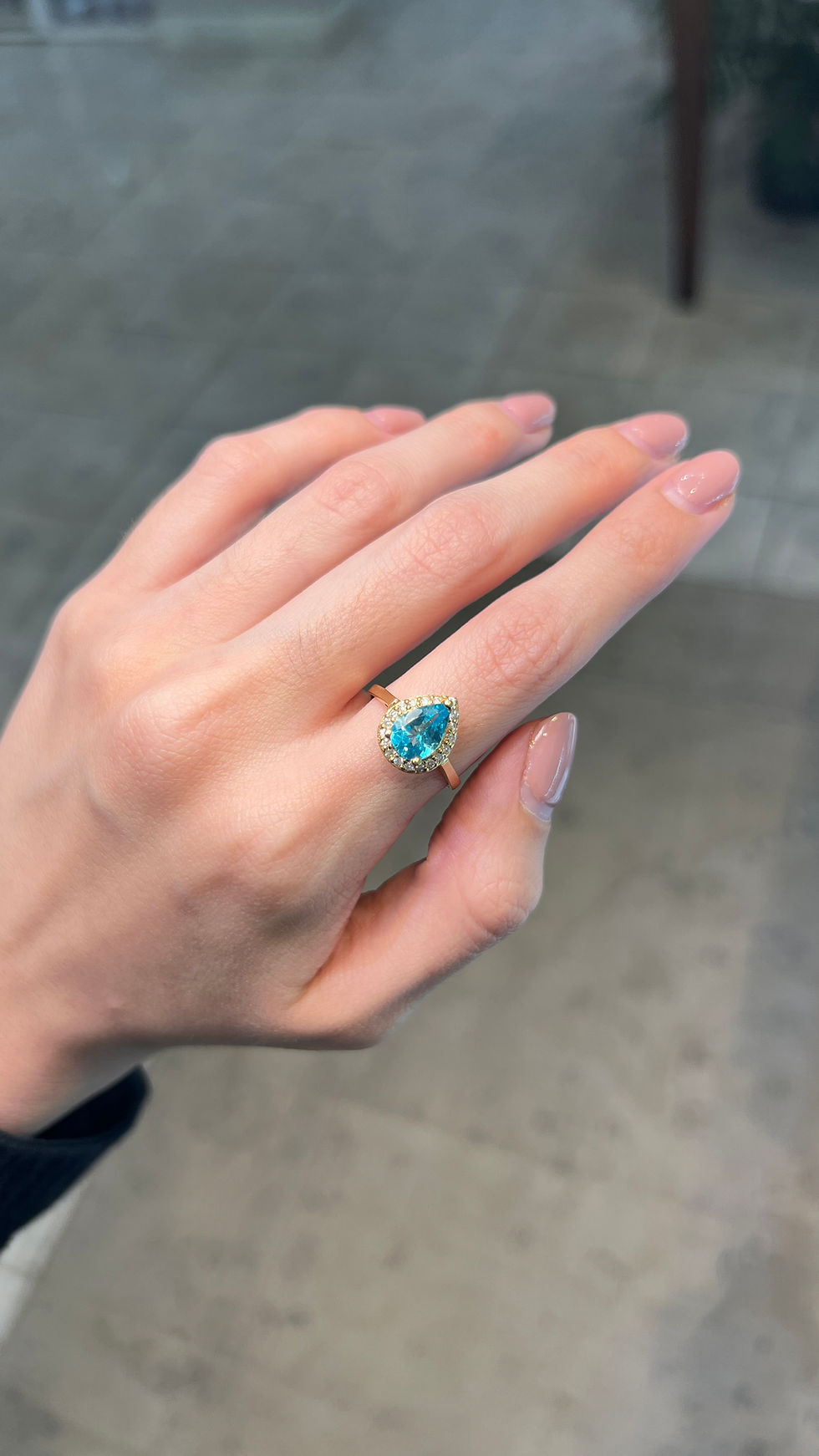 Miniatura: Anillo Maxi Pía (Apatita, Prasiolita o Turmalina Rosa y Diamantes)