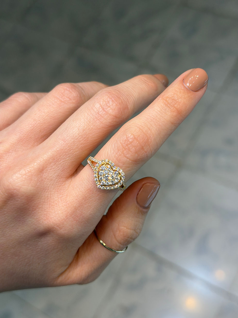 Miniatura: Anillo Corazón de Diamantes Pavé
