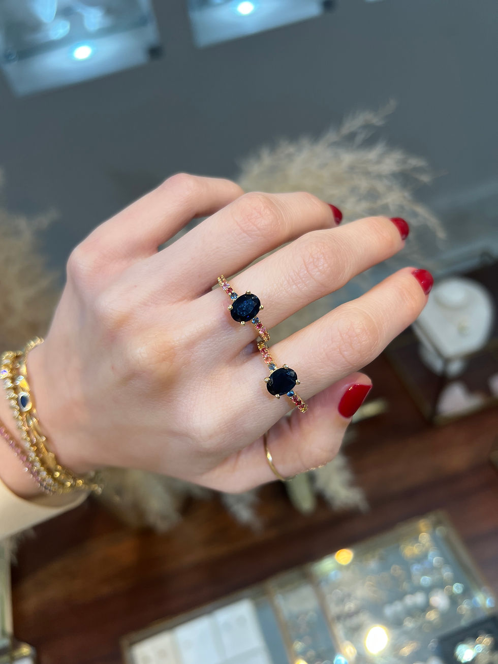 Miniatura: Anillo Andrea Zafiro Azul y Zafiros de Colores
