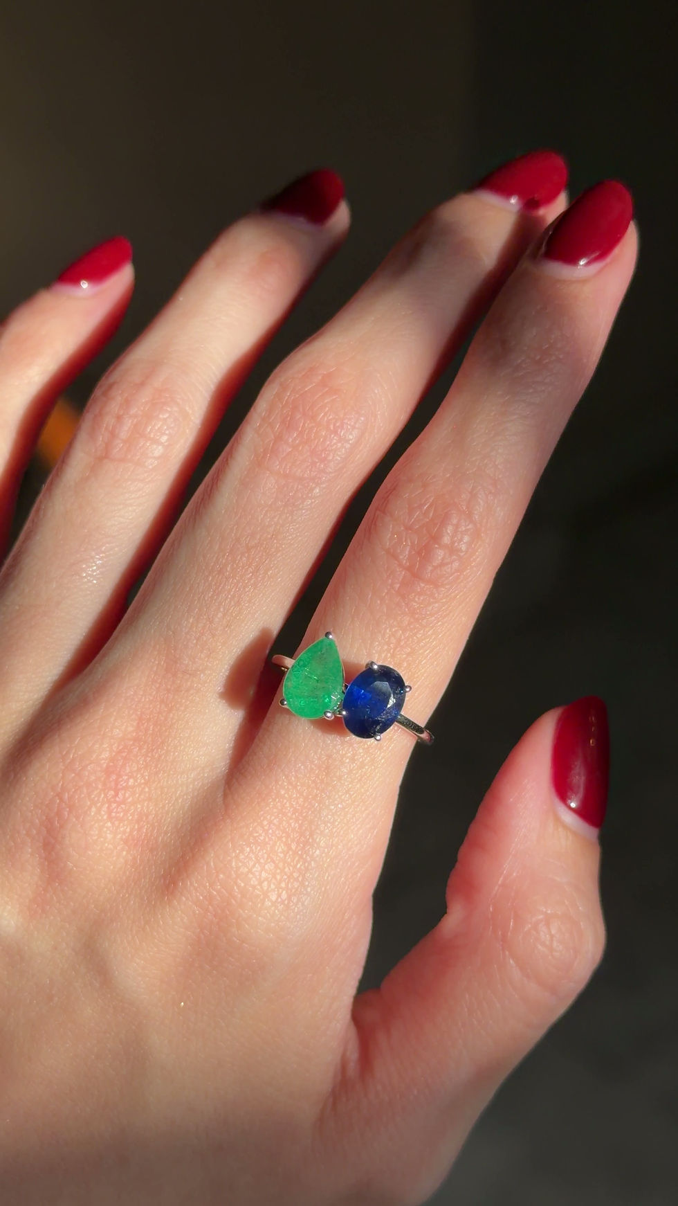 Miniatura: Anillo Tú y Yo Corte Pera y Oval