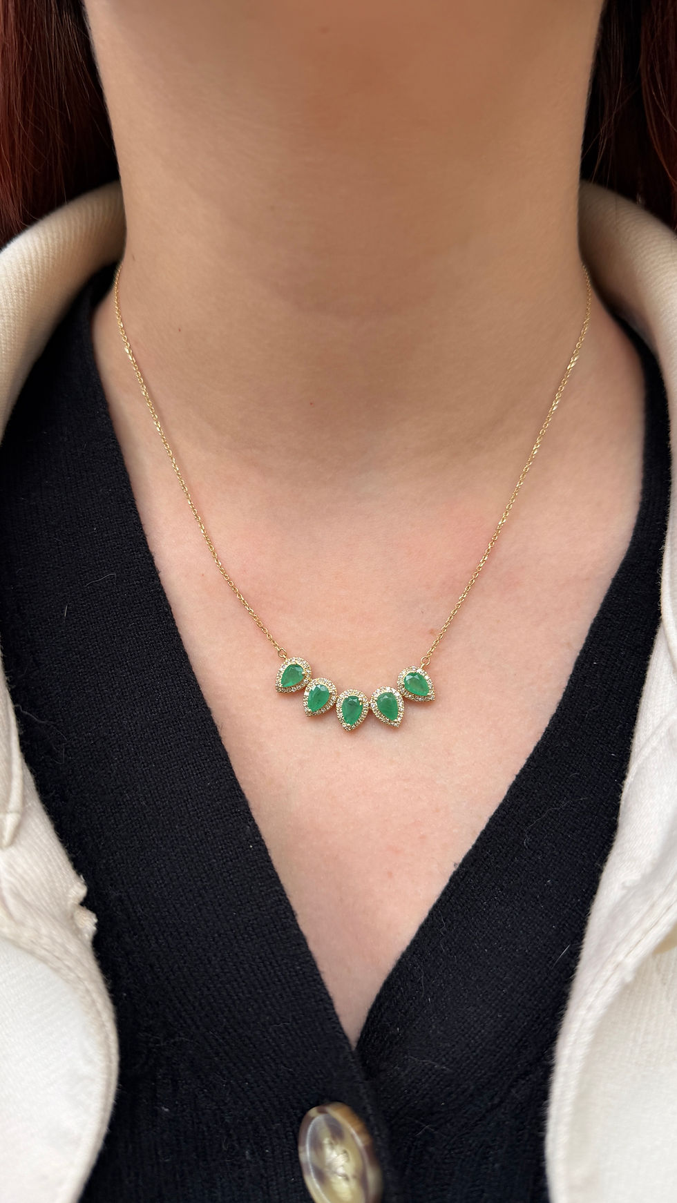 Miniatura: Collar de Zafiros, Esmeraldas o Rubies con Diamantes