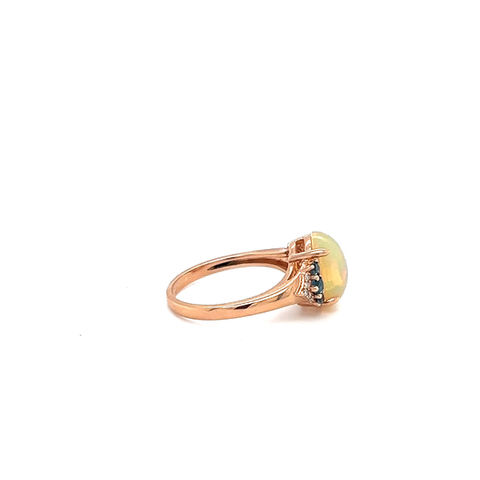 Miniatura: Anillo Ópalo, London Blue y Diamantes