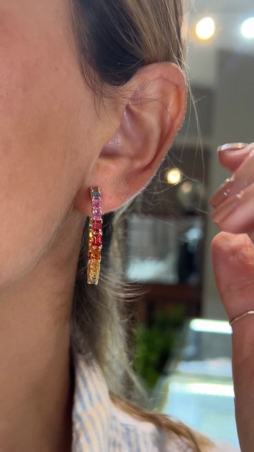Miniatura: Aretes Arracadas Inside Out de Zafiros Arcoíris 