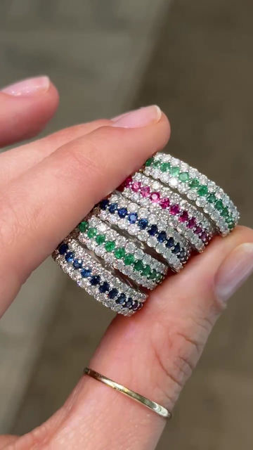 Miniatura: Anillo Churumbela Aria de Zafiros, Esmeralda, Rubies y Diamantes
